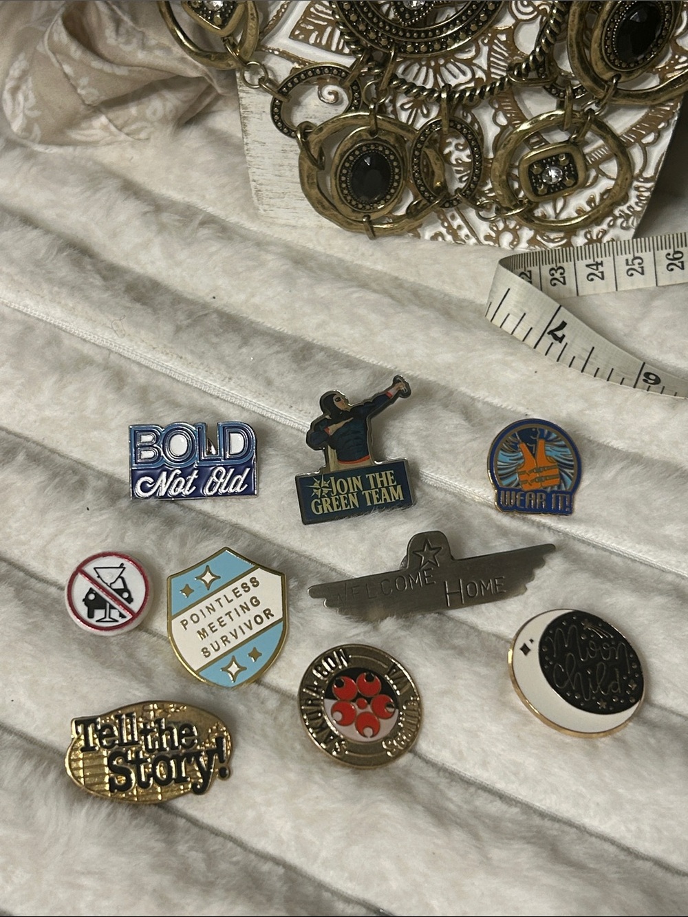 Assorted Enamel Pins - qty 9